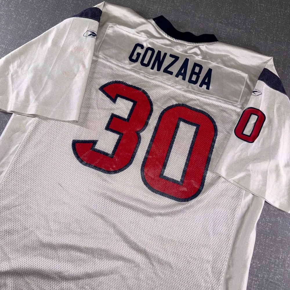 Vintage Mens Reebok Houston Texans Gonzaba 30 NFL Football Jersey XL American
